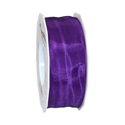 Image of Präsent Lyon Wired Taffeta Ribbon Violet 40 mm Width, 25 m Length