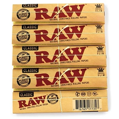 Image of RAW King Size Slim Rolling Papers, Pack of 5