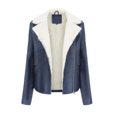 Image of DLLDLGG Women&#039;s Brown Aviator Shearling Leather Jacket, Winter Warm Bomber Flight Pilot Coat With Faux Fur Lining