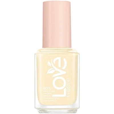 Image of LOVE by essie nail polish No. 230 on the brighter side, plant based colour in yellow, creamy finish, durable and intense colour, 13.5 ml