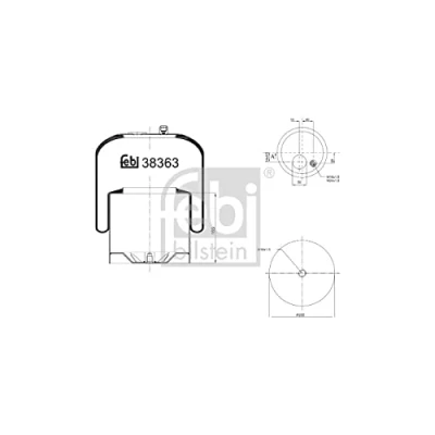 Image of 9423203021, 9743200021, A9423203021, A9743200021 Boot, air suspension FEBI BILSTEIN 38363 Rear Axle Left, Right MERCEDES BENZ: ATEGO 2