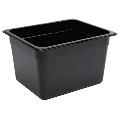 Image of Vogue 1/2 Gastronorm Container 200mm 10.8 Litre Black Catering Food Storage Pan