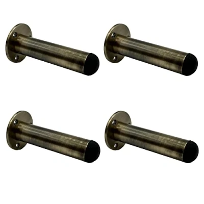 Image of HANDLEZONE® 4 Pack 75mm / 3 inch Projecting Skirting Or Wall Mounted Door Stop Antique Bronze
