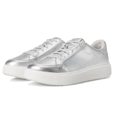 Image of FitFlop RTG Women&#039;s Metallic Leather Sneaker, Silverl, 4 UK