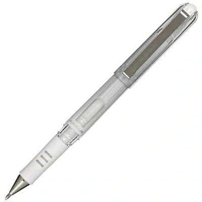 Image of Pentel 1.0mm Tip Hybrid Gel Grip Dx Ultra Smooth Pigment Ink Pen with Chunky Barrel White (Pack of 12)