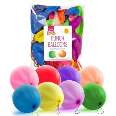 Image of jaunty partyware 15pk Large Punch Balloons for Kids Ideal Party Bag Fillers Kids, 13&quot; Premium Quality, Bags Balloon