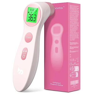 Image of Digital Baby Thermometers, Non Contact Infrared Thermometer, Body Temperature Thermometer for Kids (Pink)
