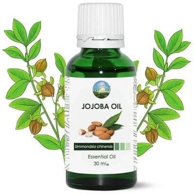 Image of NPOW Jojoba Oil 100% Pure &amp; Natural Organic For Hair, Face, Body, Beard, Nails Hair Growth Skin, Moisturizing Oil, Cold Pressed Vegan Friendly, 30ml