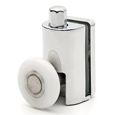 Image of ShowerPart Single Bottom Shower Door Rollers/Wheels/Runners L073, Wheel Diameter 23mm, Thickness 6mm,Chromed Plastic Cover, Replacement Parts, 2X