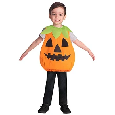 Image of amscan 9907156 Childs Pumpkin Tabard Halloween Fancy Dress Costume Age 3 4 Years