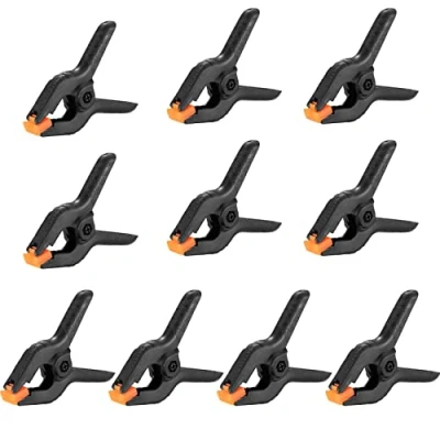 Image of 10 Pcs Spring Clamps, 3 inch Heavy Duty Nylon Clips, Woodworking Tension Plastic Grip Clips Clamps for DIY Projects, Photo Studios, Background
