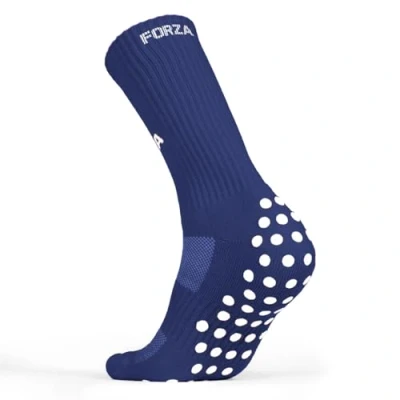 Image of FORZA Football Grip Socks [XS XL] Unisex Mid Calf Length Sports 10 Colour Options Ideal for All (Pack of 3, Navy Blue, S/M (4 7))