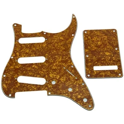 Image of Dopro 11 Hole Strat SSS Pickguard ST Back Plate Trem Cover for USA/Mexican FD Gold Pearl