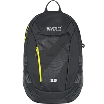 Image of Regatta Altorock II Hardwearing Comfort Travel Rucksack Ebony/Neon Spring, 25 Litre