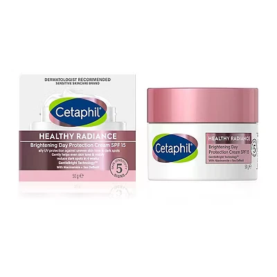 Image of Cetaphil Day Cream SPF 15, 50g, Healthy Radiance Brightening Face Moisturiser For Hyperpigmentation, With Niacinamide