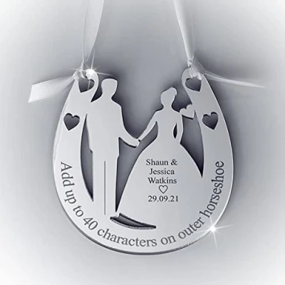 Image of Personalised Wedding Mr &amp; Mrs Couple Good Luck Bridal Lucky Keepsake. AGiftForYouUK. CP1