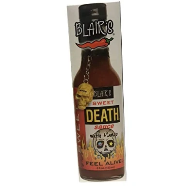 Image of Blair&#039;s Sweet Death Sauce with Mango &amp; Skull Key Chain 5 oz, 1 Bottle