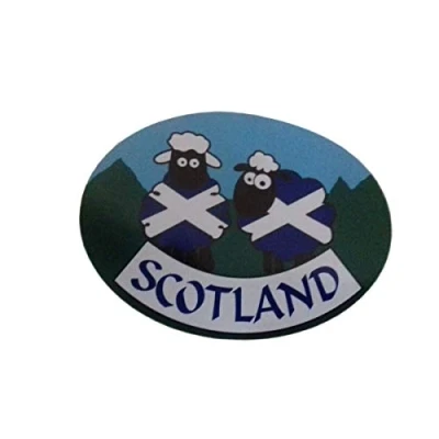Image of Scotland Scottish Sheep Oval External Car Bumper Sticker Decal