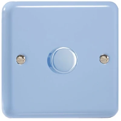 Image of Varilight V Pro Lily Pastel Duck Egg Blue 1 Gang LED Trailing Edge Dimmer Switch or 2 Way
