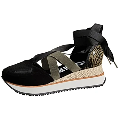 Image of Gioseppo Women&#039;s SETTALA Low Top Sneakers, Black, 10 UK
