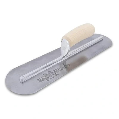Image of Marshalltown Fully Rounded Finishing Trowels, Wood Handle Material, 356mm Length, 102mm Width, High Carbon Steel Blade Made in The USA, MXS64FR