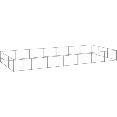 Image of vidaXL Dog Kennel Silver 21 m² Steel