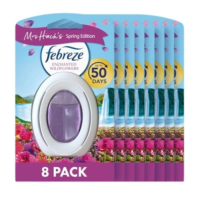 Image of Febreze Bathroom Air Freshener, Odour Fighter, Enchanted Wildflowers, 8 Items, Bathrooms Freshener &amp; Eliminator