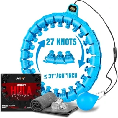 Image of Smart Weighted Hula Hoop, Adjustable Fitness Exercise Hoop 27 Detachable Knots/Link