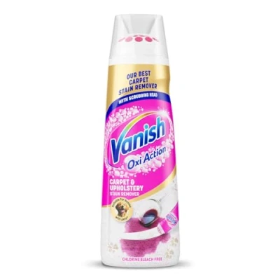 Image of Vanish Oxi Action Upholstery &amp; Carpet Cleaner, Stain Remover Serum for Large Area Cleaning, 195ml Targeted on Tough Stains Deep Cleans Safe Carpets
