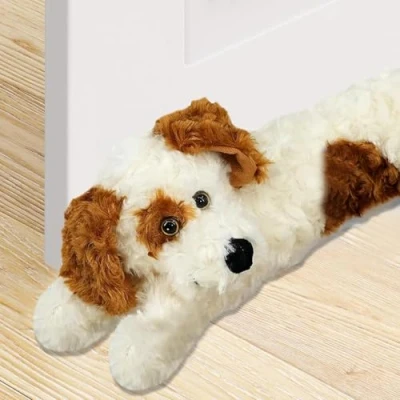 Image of The Magic Toy Shop Novelty Door Draft Excluder Cushion Dog Design Wind Stopper And Noise, Light, Dust Blocker Sausage Draught For Doors Animal