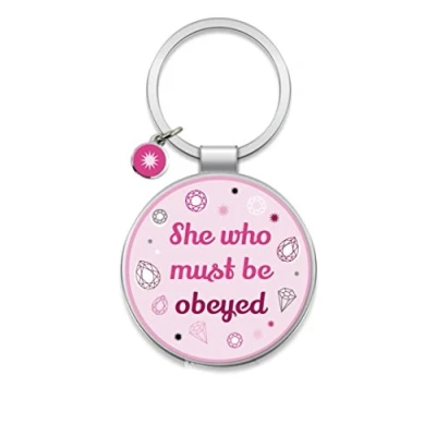 Image of Little Wishes She Who Must Be Obeyed Metallic Keyring Gift Idea