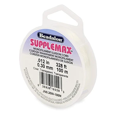 Image of Beadalon SuppleMax Illusion Beading Cord, 0.30 mm / 0.012 in, Clear Monofilament, 100 m 328 ft