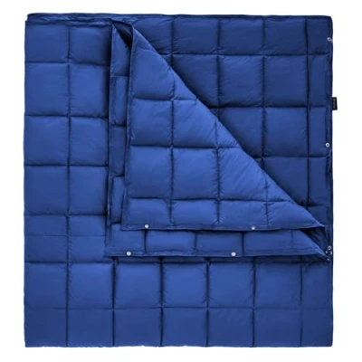 Image of KingCamp Camping Blanket Thermal Ultralight Multifunctional Warm Travel Outdoor with Snap Buttons Lightweight Sleeping Quilt for Hiking Picnic Home Car 213 * 203cm Navy