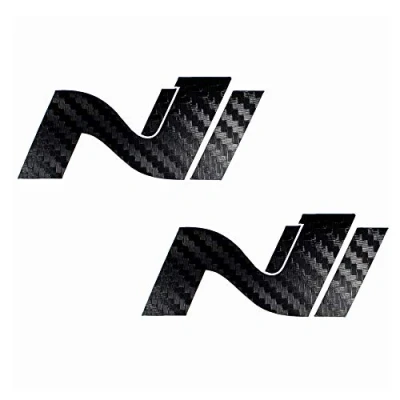 Image of Set of 2 foil protective film for decorative logo front and rear emblem sticker self adhesive perfect fit car K054 (carbon black).