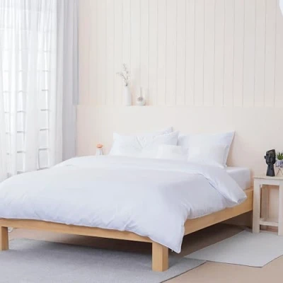 Image of Sheet Story 100% Cotton Duvet Cover Super King Size 400 Thread Count Luxuriously Soft and Hypoallergenic SuperKing White Only