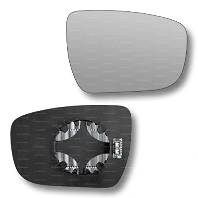 Image of Less4spares Replacement Wing Mirror Glass Right Compatible with Nissan Qashqai 2014 2021 CLIP ON Driver Off side Heated Convex