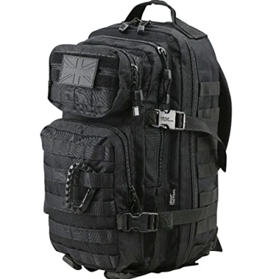 Image of Zip Zap Zooom British Army Day Pack Sack Combat Rucksack Bergen Molle Black 28 Litre