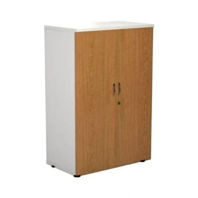 Image of Office Hippo Heavy Duty Cupboard, Robust Furniture, Storage With Adjustable Feet, Versatile Lockable 1 Durable Shelf White/Oak