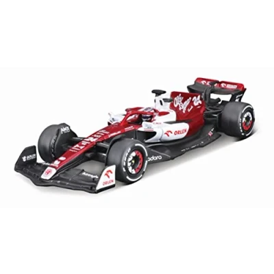 Image of Bburago B18 38068Z Formula 1 ALFA Romeo F1 Team ORLEN C42 (2022) with Helmet ZHOU 1:43 Scale Die Cast Collectible Race Car, Assorted Colours