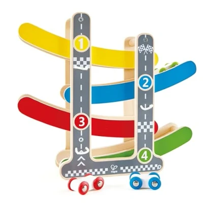 Image of Hape Fast Flip Racetrack Wooden Toddler Toy (18+ Months)