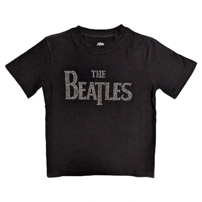 Image of The Beatles Kids T Shirt Diamante Drop New Official Black, XL/11 12 Years