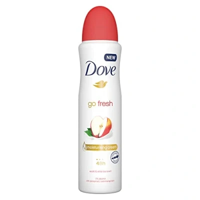Image of Dove Go Fresh Apple &amp; White Tea Anti Perspirant Deodorant Spray, Provides Up To 48 Hours Protection Against Sweat and Moisturises Skin 6 x 150 ml Beneficial Packaging