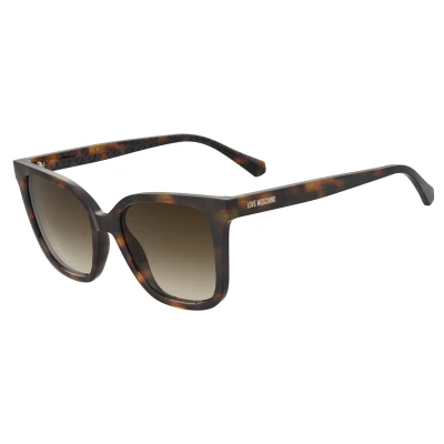 Image of Love Moschino Sunglasses, Women&#039;s, Size: 53, Havana
