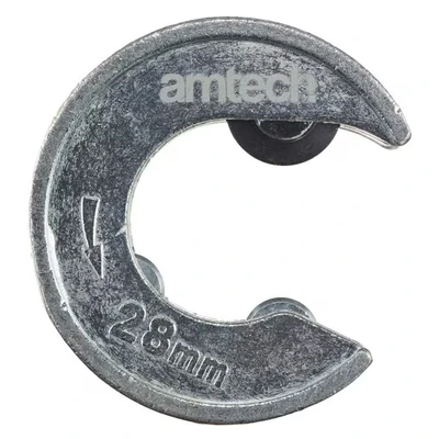 Image of Amtech C0270 28mm Copper Pipe Cutter, Self Locking One Hand Operation for Confined Spaces, Adjusting, Zinc Alloy Tube Cutter