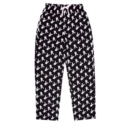 Image of Playboy Super Soft Cozy Sherpa &amp; Yummy Lounge Pants Or Shorts in Multiple Prints Sizes XXS XL, Bunny Toss Black, Medium