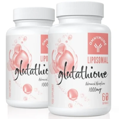 Image of Liposomal Glutathione Supplement 1000mg, Reduced Softgels with Vitamin C, for Anti Aging, Detox, Brain, Immune Health, Better Absorption, L 120 Capsules (2 Bottles)