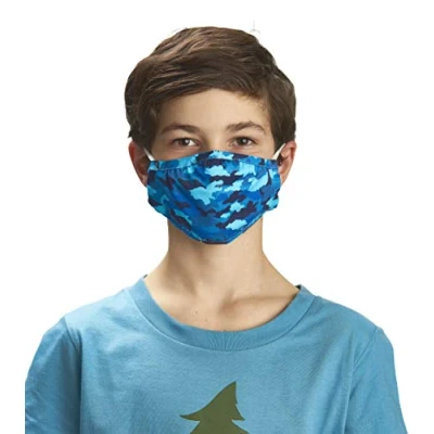 Image of Hatley Unisex Kid&#039;s Double Layer Face Mask with Ear Elastic, Dino Camo, 1 Count (Pack of 1)