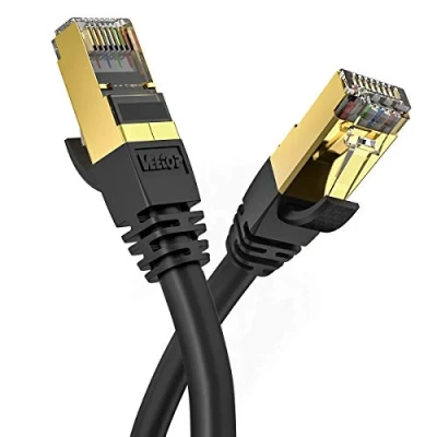 Image of 3m/10ft CAT8 Ethernet Cable Veetop 40Gbps 2000Mhz High Speed Gigabit SFTP Lan Network Internet Cables with RJ45 Gold Plated Connector for Use of Smart Office Home System iOT Gaming(1 Pack)
