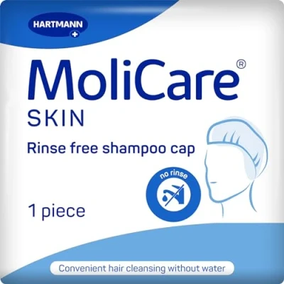 Image of MoliCare Skin no Rinse shampoo Cap free with conditioner, pH balanced, Shower required, Pack of 1