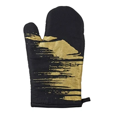 Image of Premier Housewares Oven Glove, Cotton, Black/Gold, Single